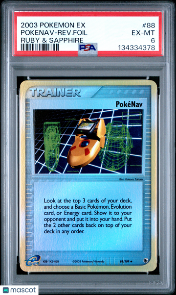 2003 Pokemon EX Ruby & Sapphire Pokenav-Rev. Foil Ruby & Sapphire PSA 6 #88