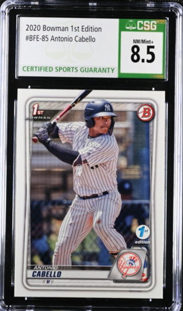 2020 Bowman 1st Edition Antonio Cabello BFE-85 CSG 8.5 NM/Mint+