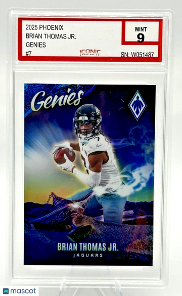 Graded 9 2025 Panini Phoenix Brian Thomas Jr. Jaguars Auto #7 Insert Panini Authentic W051487