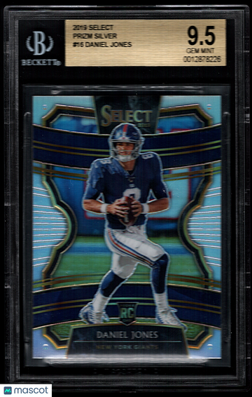 2019 Select Daniel Jones #16 Prizm Silver Parallel/Variety Rookie BGS 9.5