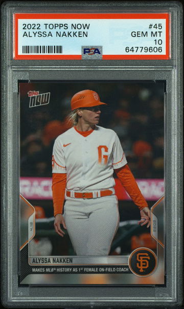 💎🧨 2022 MLB TOPPS NOW Card #45 ALYSSA NAKKEN FIRST FEMALE COACH ON FIELD 🦋🐡