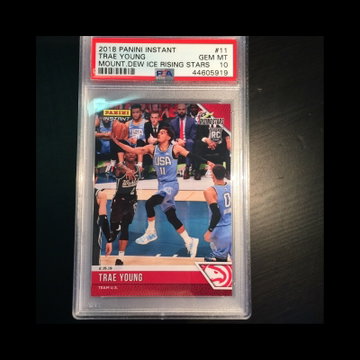 TRAE YOUNG 2018-19 PANINI INSTANT RISING STARS ROOKIE PSA 10 (QTY AVAILABLE)