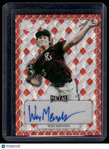 2022 Leaf Metal Perfect Game National Showcase Wes Mendes #MA-WM2 Red Wave /1 Leaf