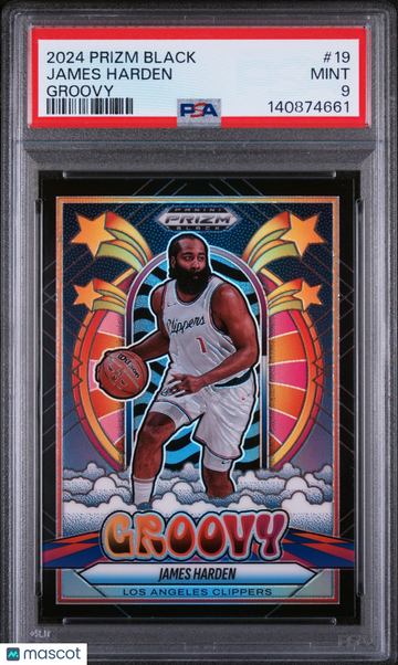 2024 Panini Prizm Black Groovy James Harden #19 PSA 9
