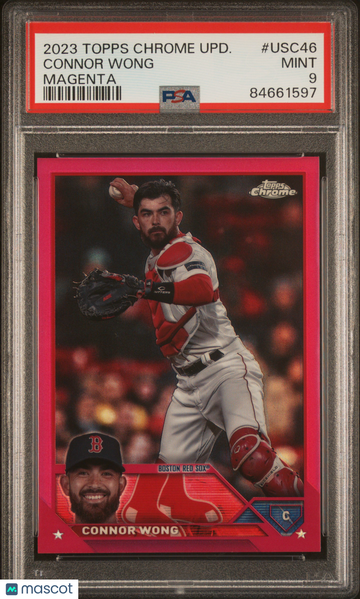 2023 Topps Chrome Update Connor Wong #USC46 Magenta Refractor PSA 9