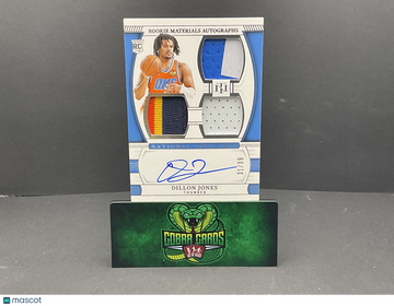 2025 2024-25 Panini National Treasures Rookie Materials Autographs Dillon Jones #RMT-DIL /99 Patch RC