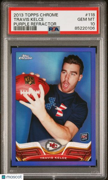 2013 Topps Chrome Travis Kelce #118 Purple Refractor /499 PSA 10