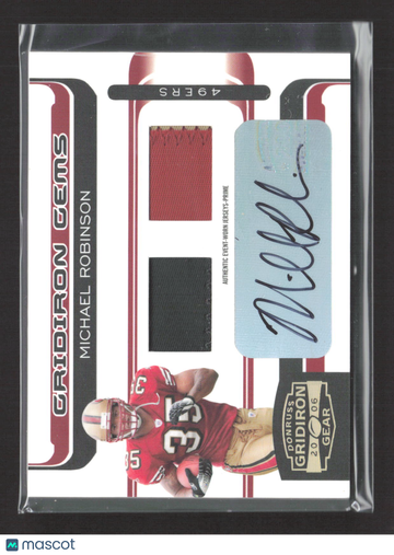 2006 Donruss Gridiron Gear Gridiron Gems Michael Robinson #220 Authentic Event-Worn Jerseys-Prime