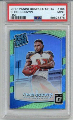 2017 PANINI DONRUSS OPTIC #155 LIME CHRIS GODWIN BUCCANEERS PSA 9