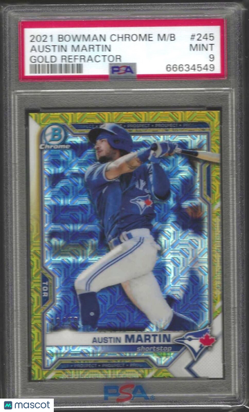 2021 Bowman Chrome Mega Box Austin Martin #245 Gold Refractor PSA 9