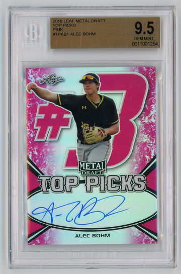 2018 Leaf Metal Draft Top Picks Pink /20 Alec Bohm BGS 9.5 w 10 Auto Pop 1!!!