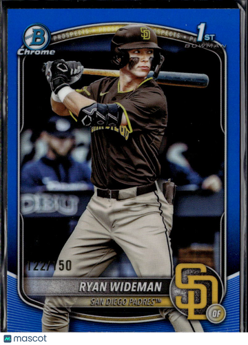 Ryan Wideman 2025 Bowman Chrome 1st Bowman Blue Refractor San Diego Padres