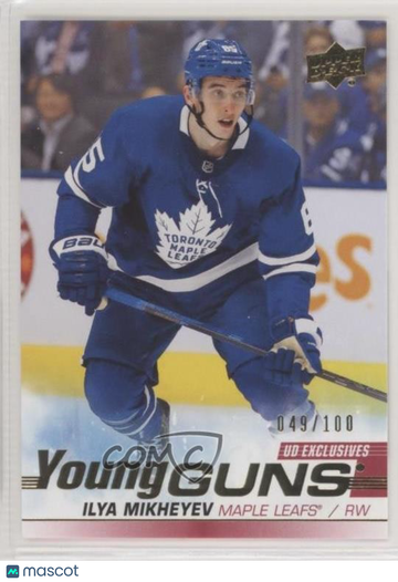 2019-20 Upper Deck Ilya Mikheyev #210 UD Exclusives Young Guns 049/100 Parallel/Variety Rookie Base Set