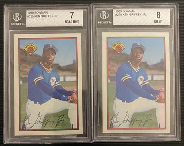 1989 Bowman Griffey BGS 7 and 8 RC Lot! Nice subgrades!