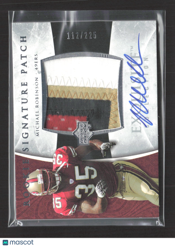 2006 Upper Deck Exquisite Collection Michael Robinson #129 /225 Signature Patch Event-Worn Memorabilia