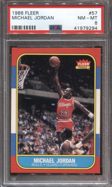 MICHAEL JORDAN 1986 FLEER ROOKIE PSA 8