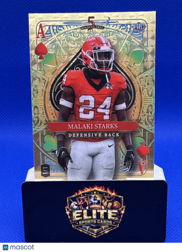 2024 5 Card Draw Malaki Starks #Sdjs-msn Yellow Gold Refractor