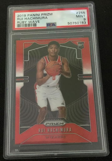 2019 Panini Prizm #255 Rui Hachimura RC Rookie Ruby Wave PSA 9 Mint