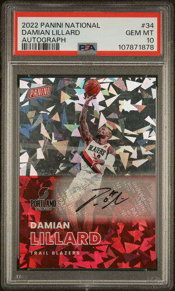 2022 Panini The National Damian Lillard #34 Auto /10 PSA 10