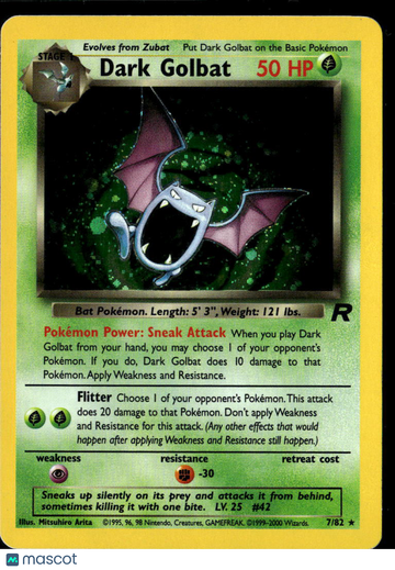 2000 Team Rocket Dark Golbat Holo Rare #7/82