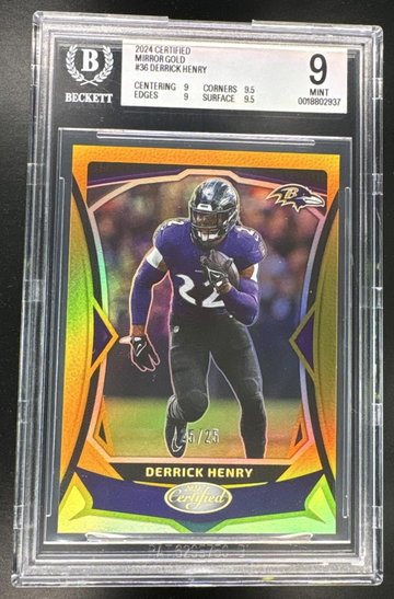 2024 Certified #36 Derrick Henry Mirror Gold /25 BGS 9