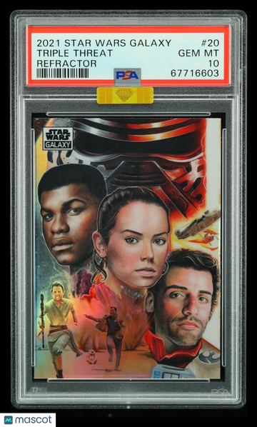 2021 Topps Chrome Star Wars Galaxy Triple Threat #20 Refractor MBA 10
