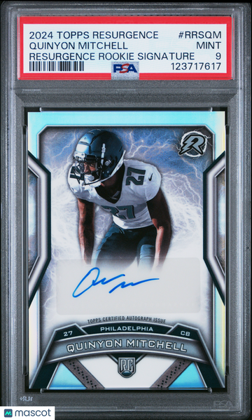 2024 Topps Resurgence Resurgence Rookie Signatures Quinyon Mitchell #RRSQM PSA 9