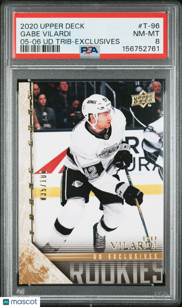 2020-21 Upper Deck 2005-06 Upper Deck Tribute Gabe Vilardi #T-96 UD Exclusives Rookie 035/100 PSA 8