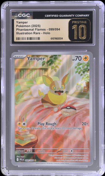 2025 Phantasmal Flames Yamper English Illustration Rare Holo CGC 10 Pristine