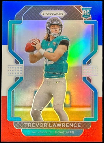 2021 PANINI PRIZM TREVOR LAWRENCE ROOKIE RED/WHITE/BLUE PRIZM  #331