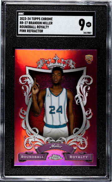 2023-24 Topps Chrome Roundball Royalty Pink Brandon Miller #RR-27 RC SGC 9