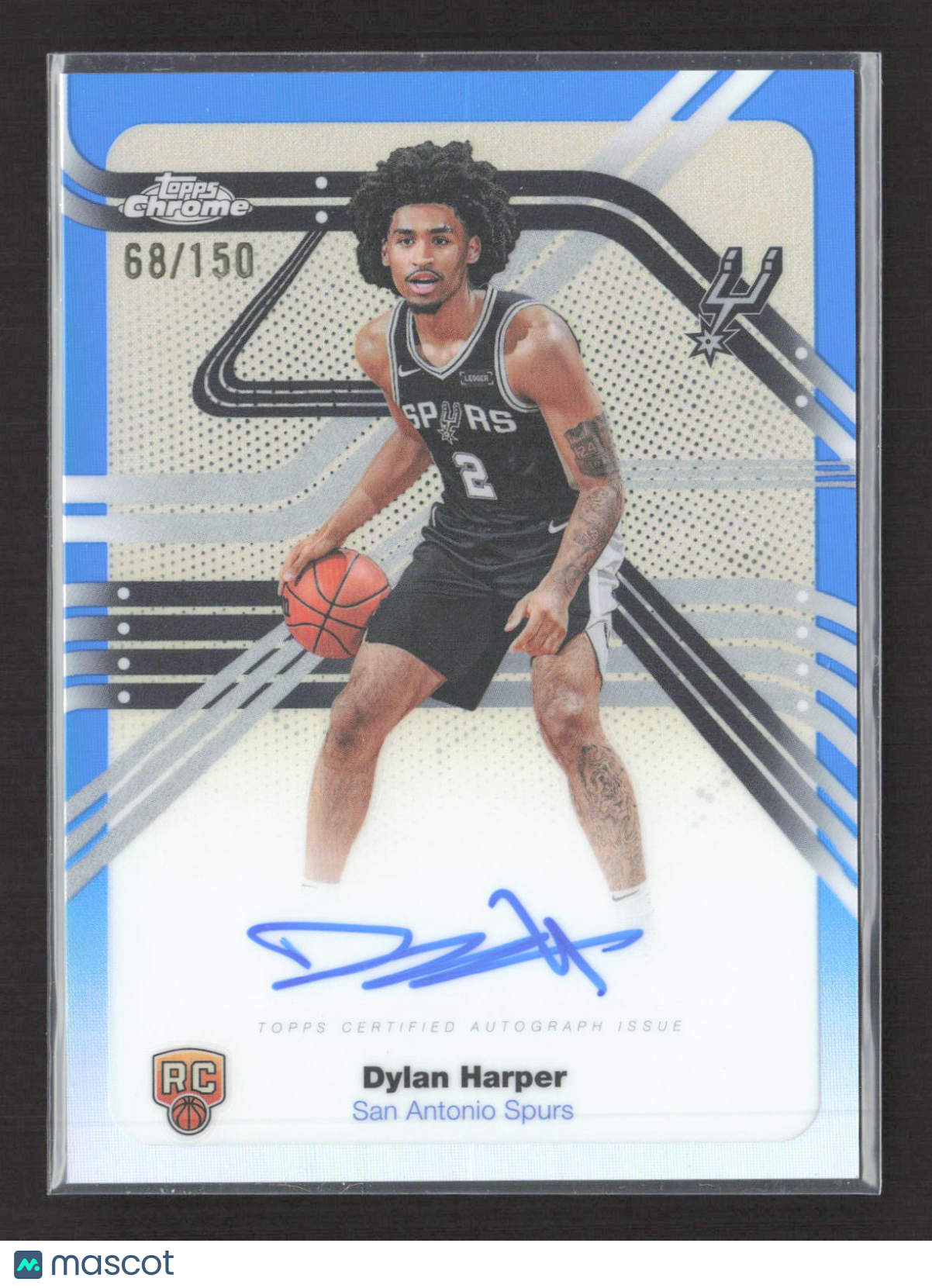 2025 Topps Chrome Next Stop Signatures Dylan Harper #NS-DH Blue /150 RC