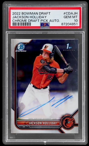 2022 Bowman Draft Jackson Holliday Chrome Autograph PSA 10