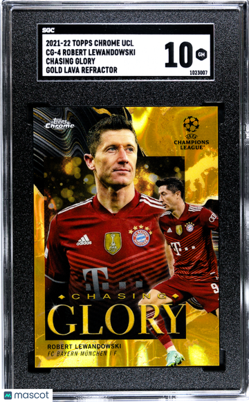 2021-22 Topps Chrome Robert Lewandowski Chasing Glory Gold Lava SGC 10 SSP