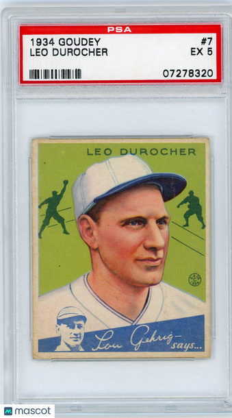 1934 Goudey Leo Durocher #7 PSA 5