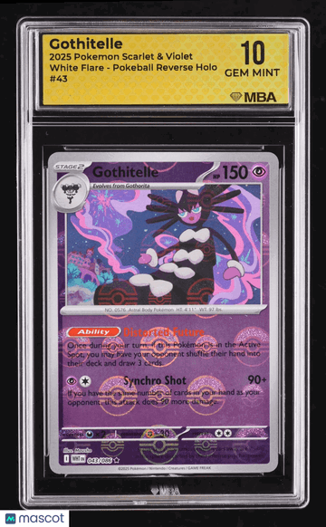 2025 Pokemon Scarlet & Violet White Flare Gothitelle Reverse Holo MBA 10 #43