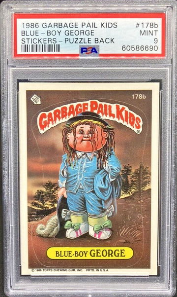 1986 Topps Garbage Pail Kids #178b Blue-Boy George * PSA 9 MINT * OS5 Series 5