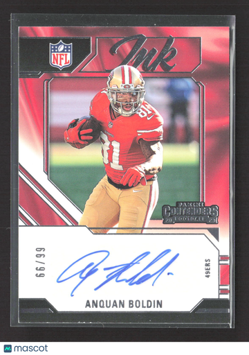2023 Panini Contenders Football Ink Anquan Boldin #INK-AB Red /99