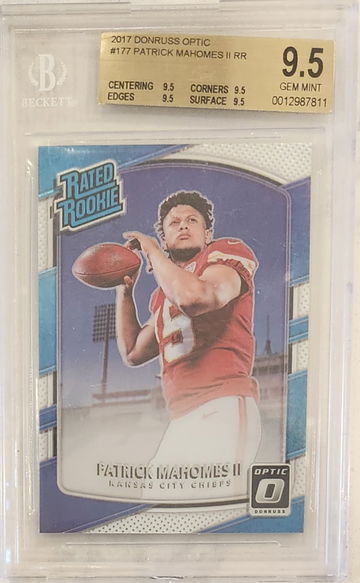 PATRICK MAHOMES 2017 Donruss Optic Rated Rookie TRUE GEM BGS 9.5 MVP Low POP #177 RC Chiefs