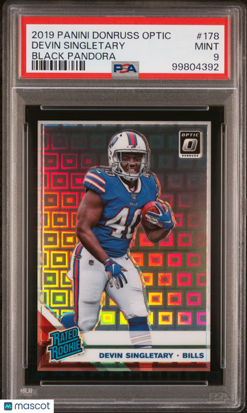 2019 Donruss Optic Devin Singletary Black Pandora #7/25 PSA 9