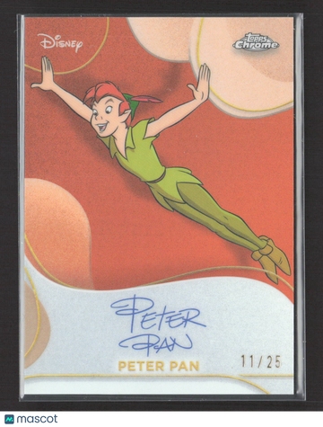 2025 Topps Chrome Disney Peter Pan Orange Refractor Auto /25 #FA-9