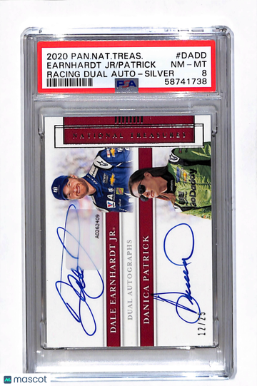 2020 Panini National Treasures Racing Dual Autographs Patrick Earnhardt JR #DADD Silver PSA 8