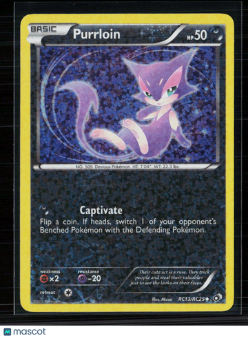 Pokemon 2013 Legendary Treasures Purrloin #RC13/RC25
