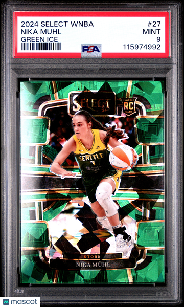 2024 Panini Select WNBA Nika Muhl #27 Green Ice Short Print Nicely Centered Mint Parallel/Variety Rookie Base Set Exclus