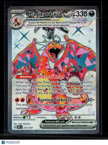 2023 Obsidian Flames Charizard EX Holo Secret Rare SAR #215/197