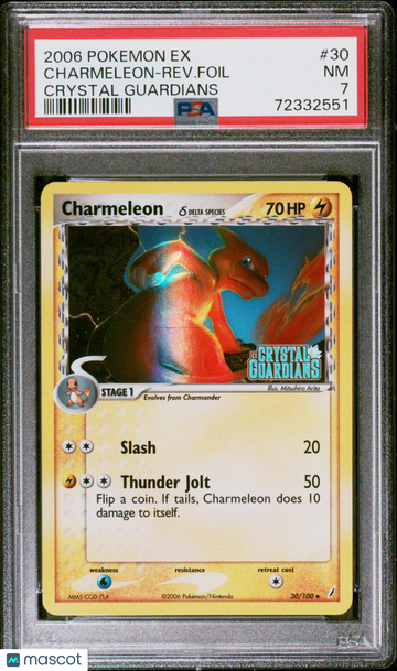 2006 Pokemon EX Crystal Guardians Charmeleon-Rev. Foil PSA 7 #30