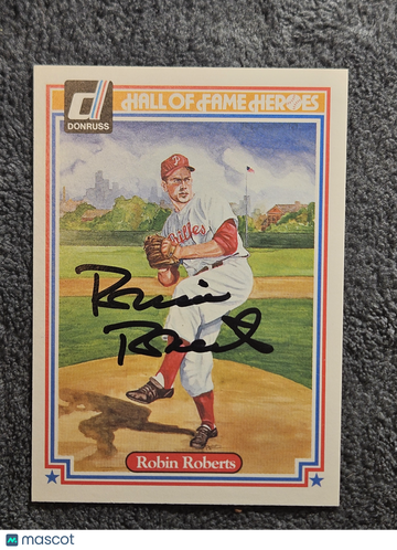 1983 Donruss Hall of Fame Heroes Robin Roberts #41 HOF Signed Autograph Auto JSA