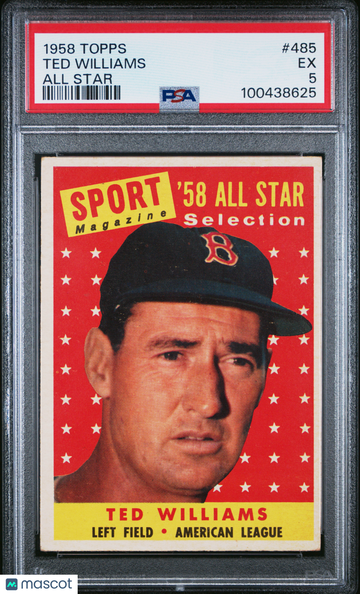 1958 Topps Ted Williams #485 All Star PSA 5