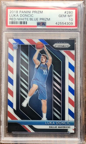 LUKA DONCIC 2018-19 Prizm Red/White/Blue Rookie RC PSA 10