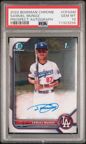 2022 Bowman Chrome Samuel Munoz #CPA-SM 1st Bowman Auto PSA 10 GEM MINT